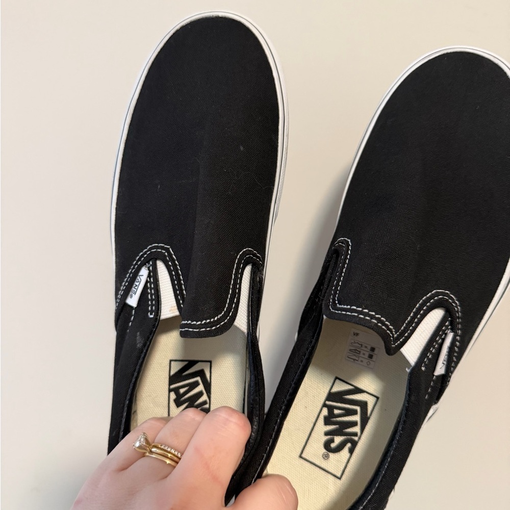 Vans Black Canvas Slip-On Shoes
